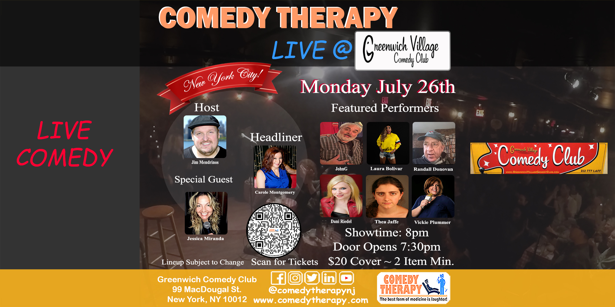 Comedy Therapy Live at Greenwich Comedy Club